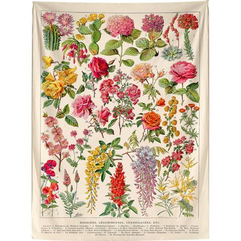 130x150cm Plantes à fleurs Tenture Murale Tapisserie pour la Nature Décorations Couvre-lit Courverture pour la Maison Salon Chambre Dortoir Décor (1/4)