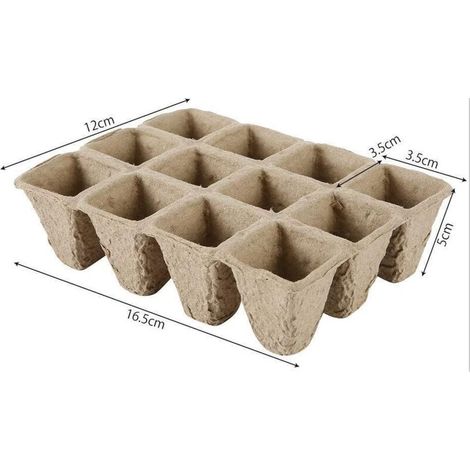 Vassoio per semi BDD con 12 scomparti (10 pezzi), vassoio per piantine, vasi per semina per piantare piante, frutta e verdura in giardino - BDD (1/4)