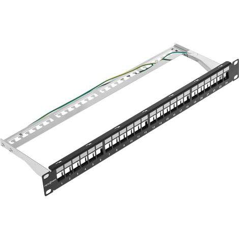 Patch panel para rack 19 para 24 keystone 110 con peine (1/4)