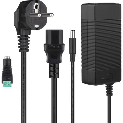Adaptateur Alimentation 12V 5A 60W, Convertisseur Transformateur AC 100V-240V vers DC 12V avec Connecteur Terminal DC pour Bandeaux LED, Routeurs et Équipements Électroniques Correspondants (1/5)