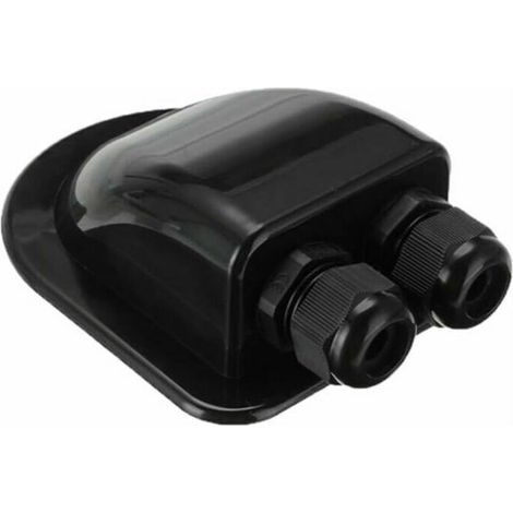 solaire boîte de jonction de câble pour camping-car, intempéries boîtier d'entrée de câble double en plastique pour panneaux solaires Types de câbles pour bateau de caravanes RV,Noir 10010744mm (1/5)