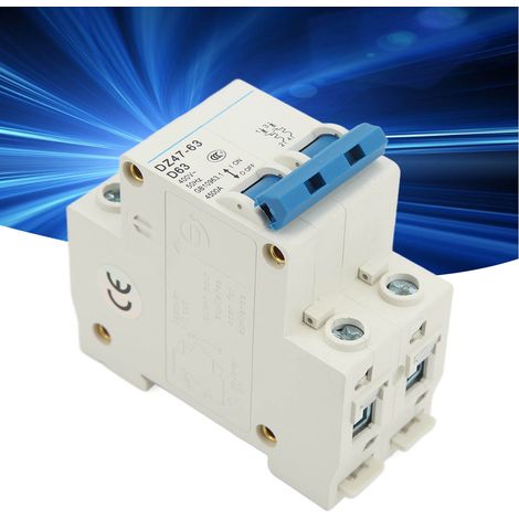 Leitungsschutzschalter DZ47-63 D63 2P 400 V 63 A, DIN-Schienenmontage, 4500 A Schaltleistung (1/5)