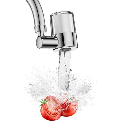 Filtre Eau Robinet Rotatif à 720°, 2 Modes Filtre Robinet Anti Calcaire, Purificateur d'Eau sur Cuisine avec Cartouche Filtrante Acier Inoxydable