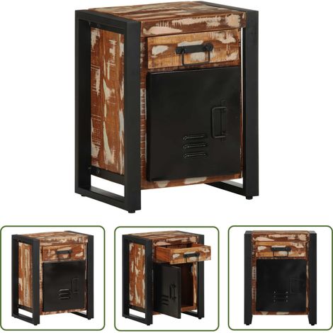 vidaXL Nachttisch Mehrfarbig 40x30x50 cm Altholz Massiv (1/5)