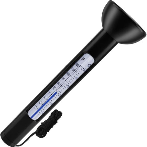 Thermomètre flottant noir classique Thermomètre universel pour piscines, bains à remous et douches Moniteur de température d'eau facile à lire et durable pour piscine (1/5)