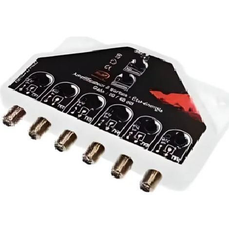 Amplificateur TV UHF réglable 1 entrée – 6 sorties 40dB – Plage 470-800 MHz – Améliore réception TNT – Couleur blanche – M-E (1/2)