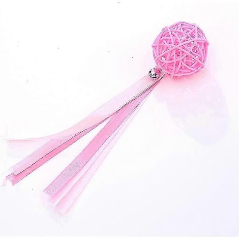 (1 pièce, rose) 5 jouets pour chat : balle en rotin multicolore avec grelot, jouet interactif pour l'entraînement et le jeu des chatons. Accessoires pour animaux de compagnie. (1/3)