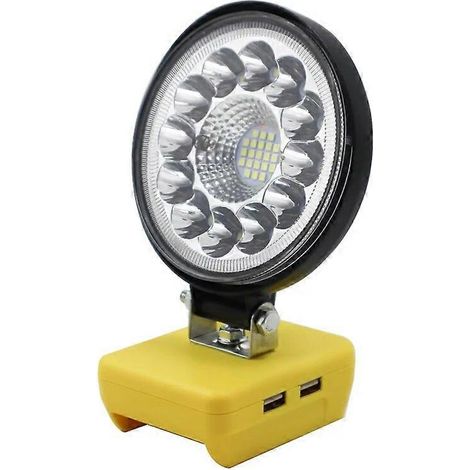 Lampe torche LED 4 pouces pour voiture, compatible avec les batteries Li-ion Dewalt XR FlexVolt 18V, 20V et 60V, et alimentation USB. (1/5)