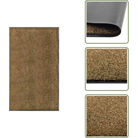 Fußmatte Waschbar Braun 90x150 cm - Innenfußmatte - Außenfußmatte - Türmatte - Waschebene - Anti-Rutschmatte (1/5)