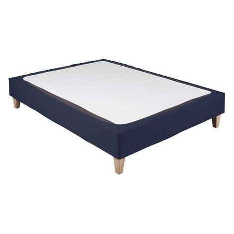 Cache-sommier coton jersey bleu marine 160x190