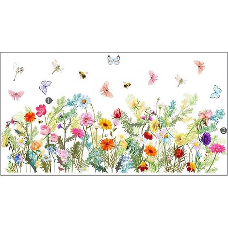 Décorations Adhésives Pour Vitres Décoration Printanière Colorée Amovible - Autocollants Décoratifs - Pour Porte Miroir Salle De Bain Cuisine Maison Restaurant (1/5)