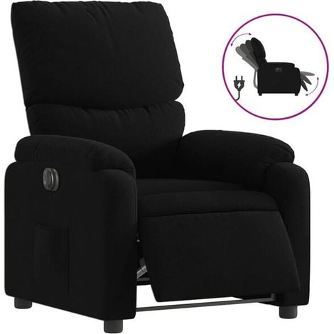 Fauteuil inclinable électrique en tissu noir (1/5)