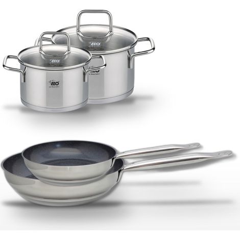 Lot 2 Poêles 24/28cm Elo Profi Therm Platinum et 2 Faitouts 12/14cm Elo (1/5)