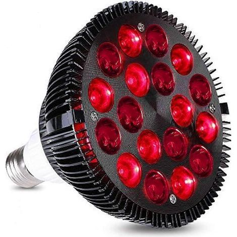 Lampe de luminothérapie rouge. appareil de luminothérapie infrarouge Wolezek 36 W à 18 LED. ampoule combinant lumière rouge 660 nm et infrarouge proche 850 nm (1/5)