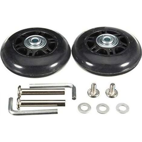 50 x 18 mm 1 Pair of Black Replacement Luggage Wheels, Lightweight and Practical, with Replacement Tool (1/4)