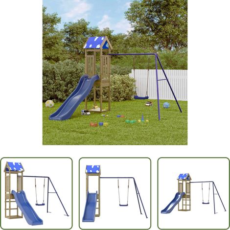 Holzspielplatz -  Spielturm Imprägniertes Kiefernholz