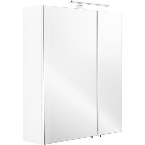 Spiegelschrank 60x68x16cm mit LED Leuchte weiß matt