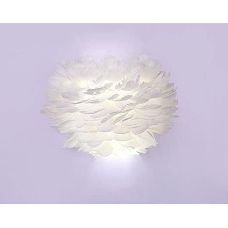 Applique Murale Plume Applique Moderne Led Applique Murale Décorative Chambre Salon Hôtel Restaurant Lampe De Chevet E27 (y Compris L'ampoule Led-12w) (White Light)