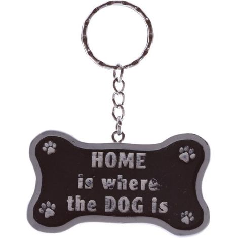 Porte-clés os pour chien Dog Home is where the dog is