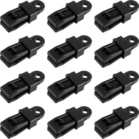 Pinces de Bâche Clips de Tente 12 Pièces Clips de Bâche en Plastique pour Activités De Plein Air Camping (1/4)
