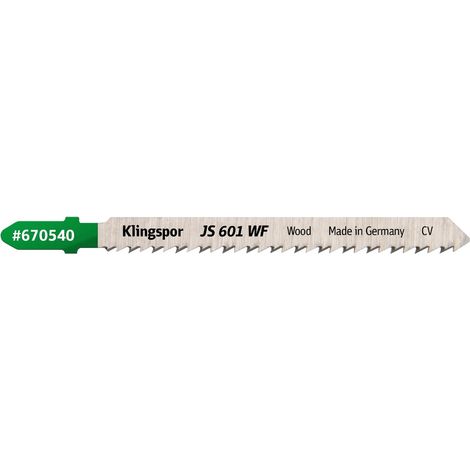 Sägeblatt dedebacke, Klingspor JS 601 WF, Präzisionsschnitt in Holz und Holzwerkstoffen, Chrom-Vanadium-Stahl, 10 TPI, konische und kreuzgeschliffene Ausführung, 100x8x1,45 mm (1/2)