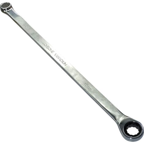 1 - Clé Mixte - Clé À Cliquet - Mécanisme 72 Dents - Serrage Et Desserrage Efficace - Pour Mécanique Et Bricolage - Argent - 15x37,5cm