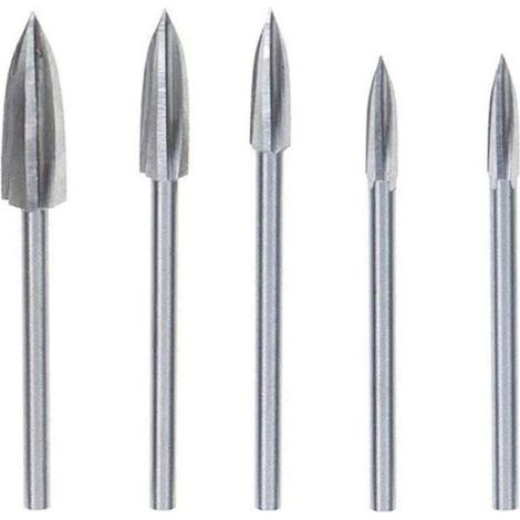 Pièces Fraise Outils De Sculpture Gravure Fraises Rotatives pour sculpture sur Bois Carbure de Tungstène Coupe Double Fraise Rotat (1/4)