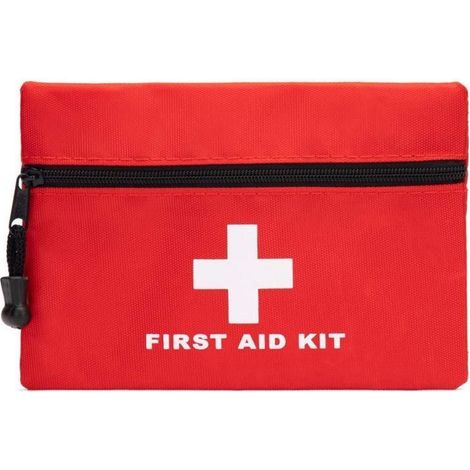 Erste-Hilfe-Tasche Rot Klein Leer Wasserfest 16x11cm Reise Notfall Aufbewahrung