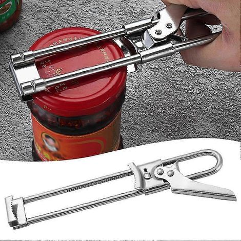 Ouvre-bocal en acier inoxydable pour mains faibles, ouvre-bouteille de cuisine à pince réglable pour les personnes âgées souffrant d'arthrite (1/5)