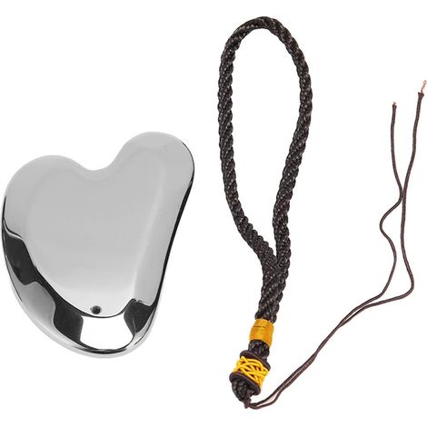 Planche Gua Sha faciale en pierre énergétique térahertz, planche Gua Sha de beauté et de bien-être avec cordon de suspension, outil Gua Sha en pierre énergétique térahertz (1/5)