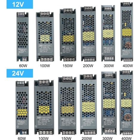 Transformateur adaptateur d'alimentation Ultra fin pour bande lumineuse LED AC190V-240V à DC 24V 12,5 a, convertisseur de commutation 300W, utilisation en intérieur