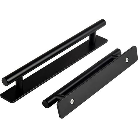 Lot de 2 Poignée de Meuble Autocollante, 150mm Poignées de Porte Coulissante Self-adhesive Furniture Handles pour Tiroir Meuble Cuisine Cuisine Home Decorating,noir (1/3)