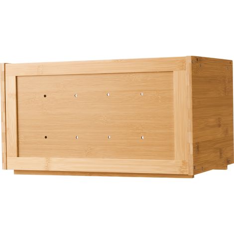 Mophorn Contenitore per Pane da Cucina 400 x 250 x 220 mm in Legno di Bambù, con Pannello Porta in Acrilico Ondulato, Ideale per Conservare Pane Fatto in Casa