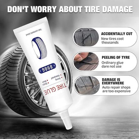 Car Tyre Glue Tyre Glue Waterproof Tyre Glue 120 ml Glue Tyre Wick Soft Black Glue for Repair of Rubber Car Tyre Repair (1/2)
