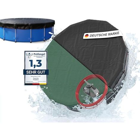 2-in-1 305 cm round swimming pool cover (for pools with diameter 280-320 cm) made of 200 g/m² PE material for summer and winter (1/5)