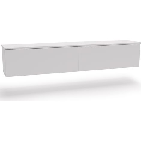 Meuble TV Nicole 160, style scandinave, suspendu, Armoire TV, blanc