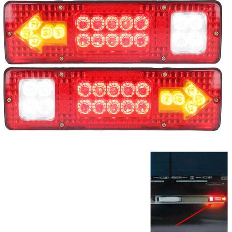 Fanale posteriore a LED 2X, 19 LED, 12V, per camion, roulotte, furgoni, rimorchi per barche (1/4)