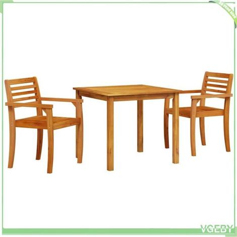 Ensemble de salle à manger pour jardin - FAFEICY - 3375669 - Bois d'acacia massif - Marron - 2 personnes (1/5)