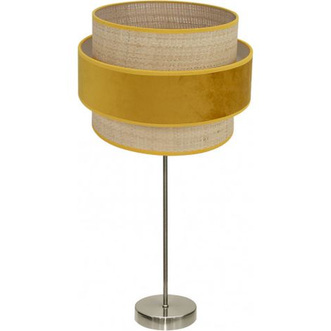 Sobremesa Alto Reyes 1xe27 Cuero/natural-yema 64x30x30 cm