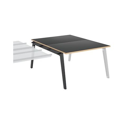 Pôle de 2 bureaux suivants + goulotte L 120 cm carbone piètement carbone - Exprim - Maxiburo