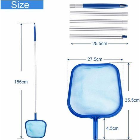 Poolskimmer, Bodenreinigungsnetz – extrafeines Oberflächennetz, Laubkescher, Poolreinigungszubehör für Whirlpools und Teiche, Netzreinigung (1/3)