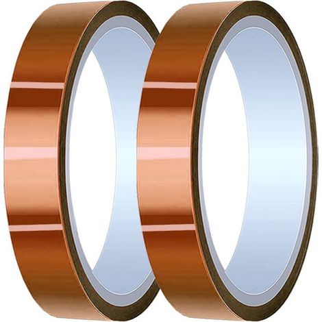 2 Rouleaux 20mm x 28m(90ft) Ruban Haute Température Ruban Polyimide Résistant à la Chaleur Ruban Thermique Ruban pour Masquage/ Soudure/ Batterie (1/5)