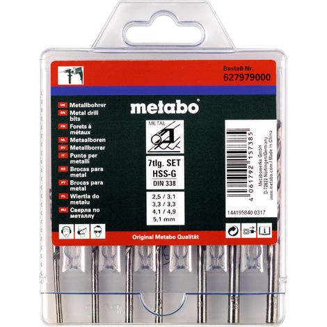 Metabo HSS-G-Bohrerkassette, 7-tlg. (1/3)