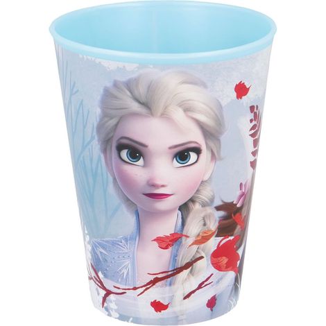 Bicchiere in plastica per bambini con grafica Diseny Frozen da 260 ml, lavabile e riutilizzabile, non adatto al microonde (1/2)