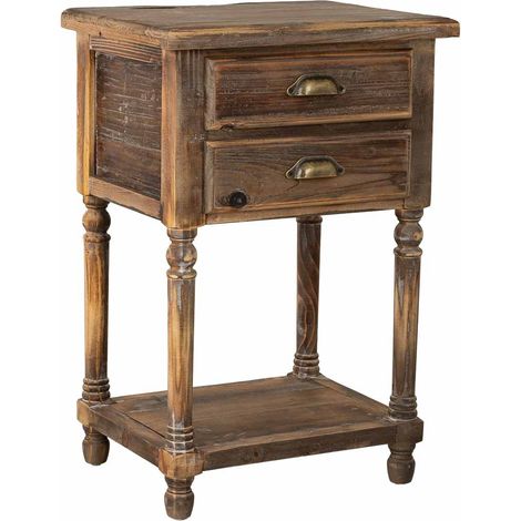 Mesita de madera con 2 cajones 48,5x38x72,5h cm (1/5)