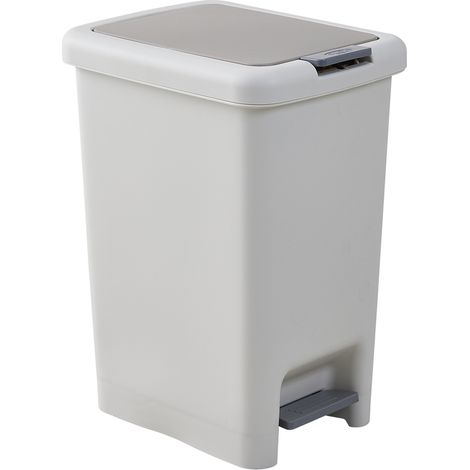 15L Foot Pedal & Press-to-Open Plastic Trash Bin (1/5)