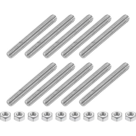 10 Pcs 1/4"-20 Tige Filetée Entièrement 304 Long Vis Filetée 2" (1/5)