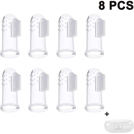 Brosse à dents transparente blanc laiteux pour chiens et chats, lot de 8 brosses à dents professionnelles pour chiens et chats, pour une hygiène dentaire optimale de vos animaux de compagnie. (1/4)