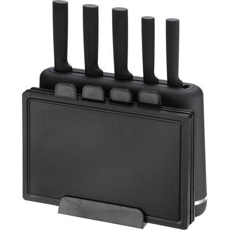 Elegante set 2 in 1 composto da coltello e tagliere con supporto  Maestro MR-1412-nero (1/5)