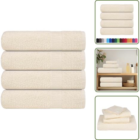 vidaXL Duschtücher 4 Stk. Creme 70x140 cm 360 g/m² 100% Baumwolle (1/5)